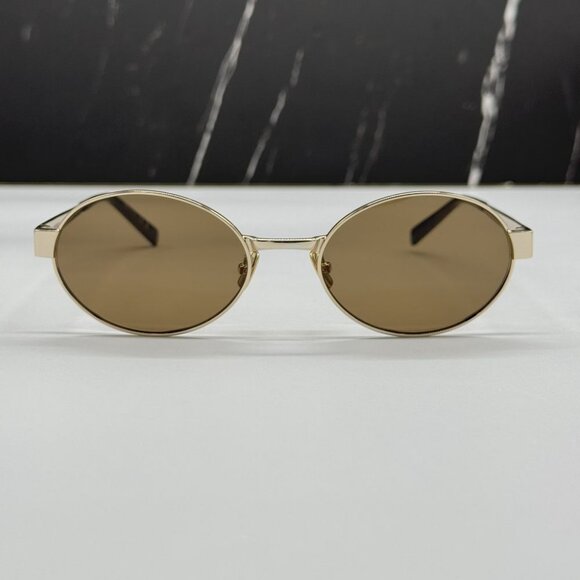 NEW SAINT LAURENT SL692 004 SUNGLASSES WOMEN OVAL GOLD EYEWEAR SL 692 004 - Picture 5 of 13